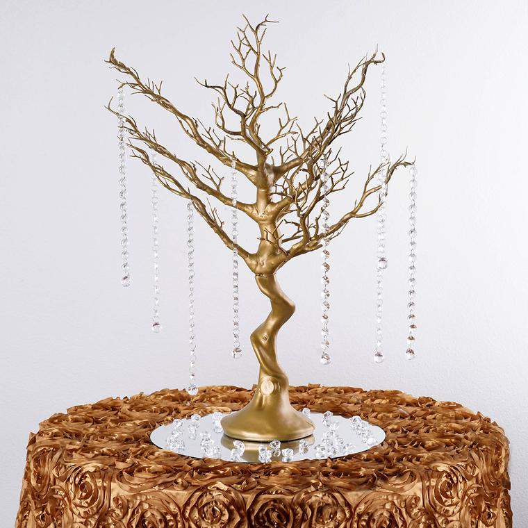 Metallic Gold Manzanita Tree Acrylic Bead Chains